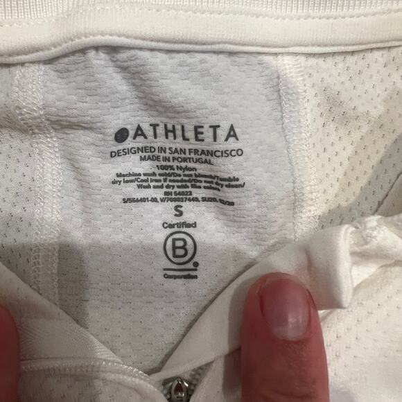 ATHLETA Women's Momentum Seamless Polo Tee Size S In White - Picture 7 of 8